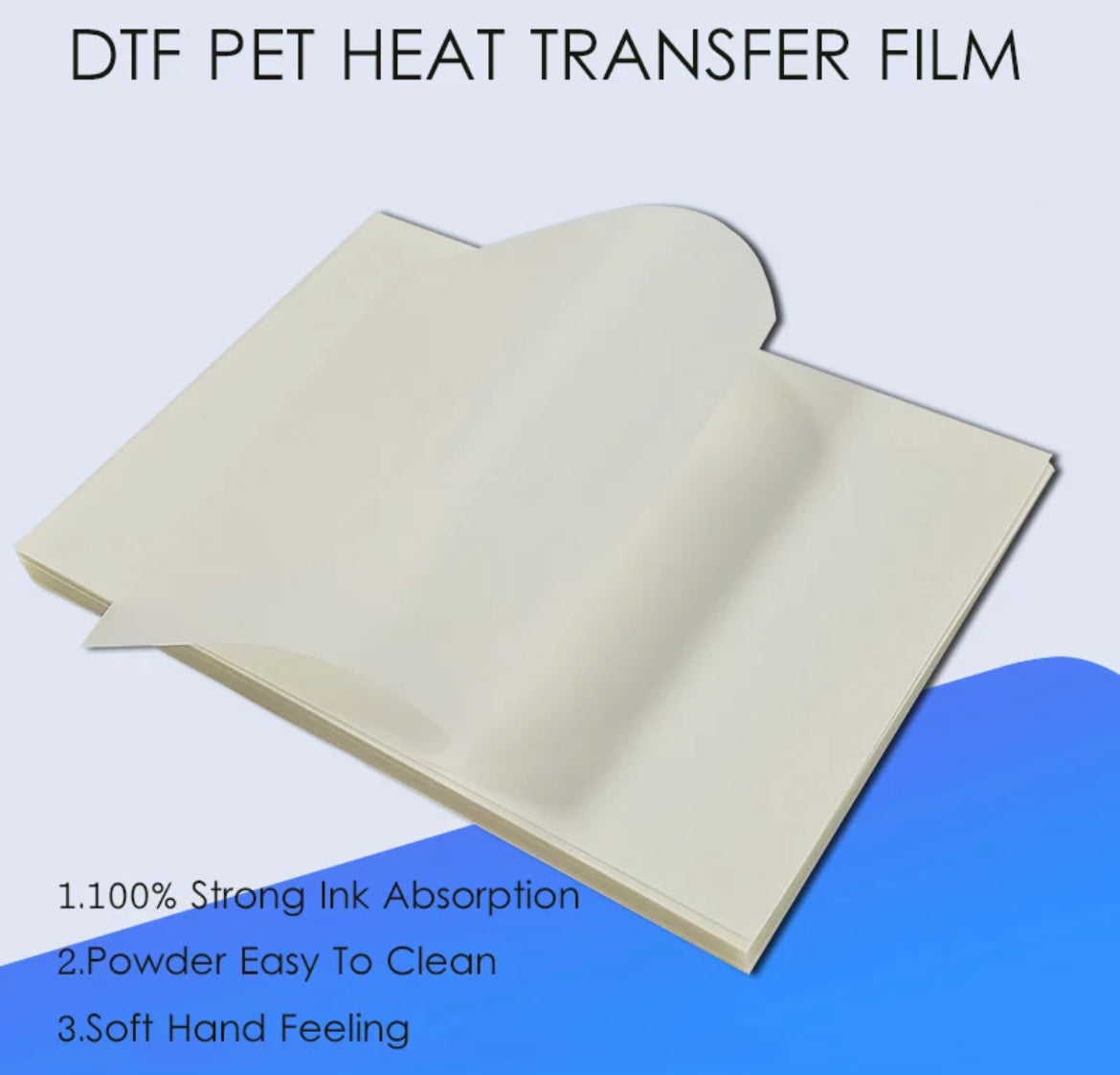 Best DTF PET Film 13x19 A3 100 Sheets for Dtf Printing Double Sided 