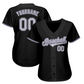 EMBROIDERED Customized Baseball Jersey-Black, White, & Gray-Solid