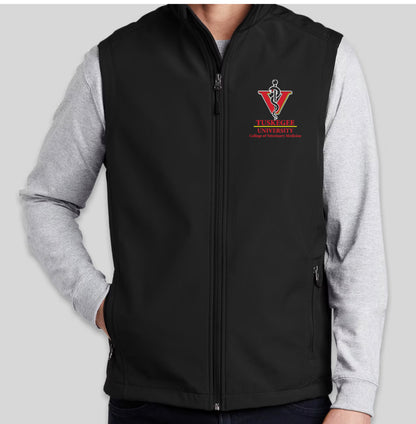 Tuskegee Veterinary Medicine Fleece Lined Soft Shell Vest no