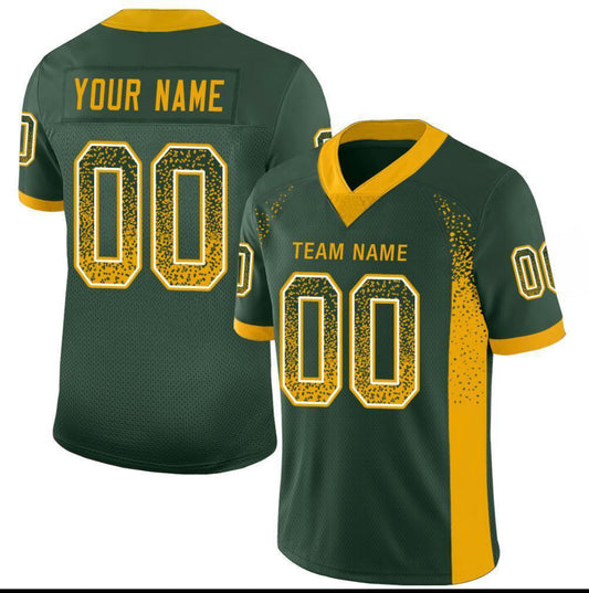 SUBLIMATED Customized Football Jersey-Green, Gold & White