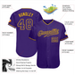 EMBROIDERED Customized Baseball Jersey-Purple-Gold