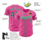 EMBROIDERED Customized Baseball Jersey-Pink & Green STRIPE