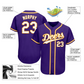 EMBROIDERED Customized Baseball Jersey-Purple, Gold & White