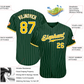 EMBROIDERED Customized Baseball Jersey-Green, Gold & White Stripes