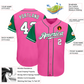EMBROIDERED Customized Baseball Jersey-Pink & Green TWO TONE PINK