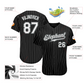 EMBROIDERED Customized Baseball Jersey-Black & White Pinstripe