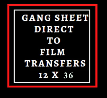 12” x 36” Gang Sheet Custom Direct to Film (DTF) Transfer