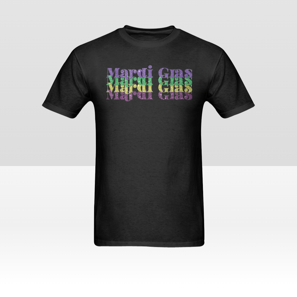 Mardi Gras Text Glitter Unisex T-shirts
