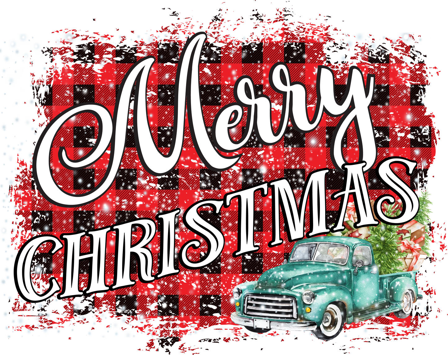 Merry Christmas Grunge-Truck