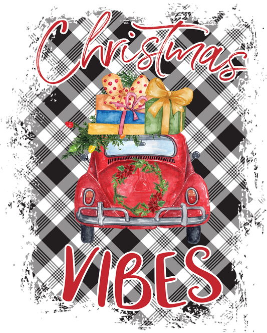 Red Car Christmas Vibes-Plaid